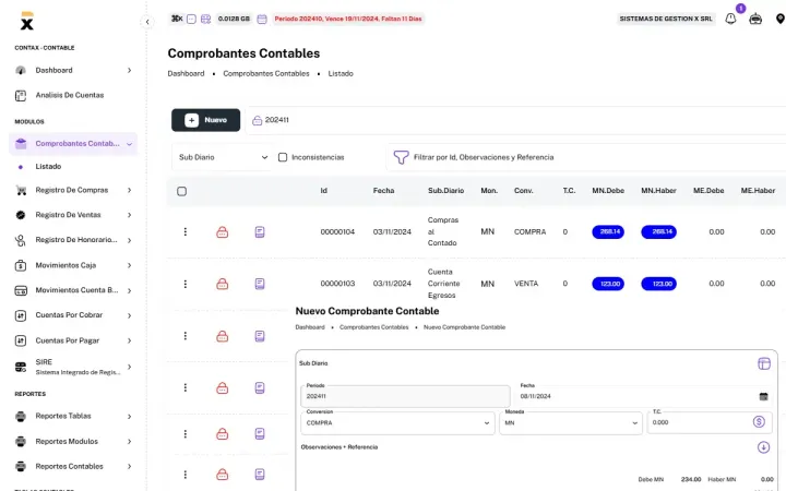 Dashboard de CONTAX para revisar cuentas, reportes y control contable